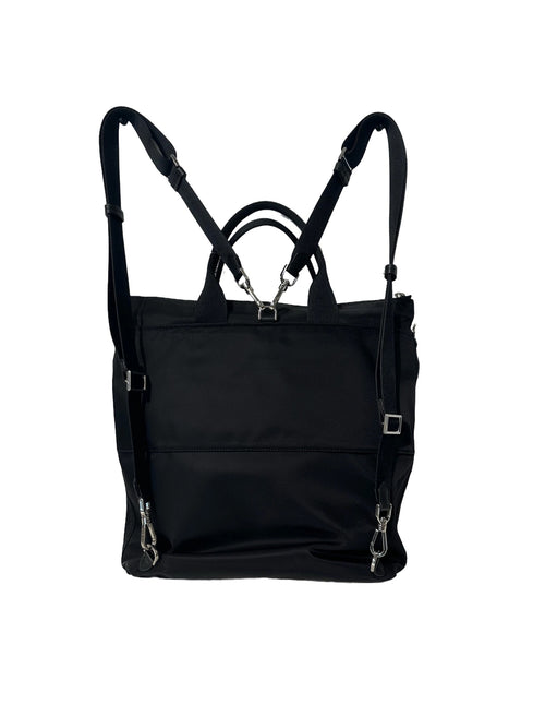 Black Square Nylon Bagpack