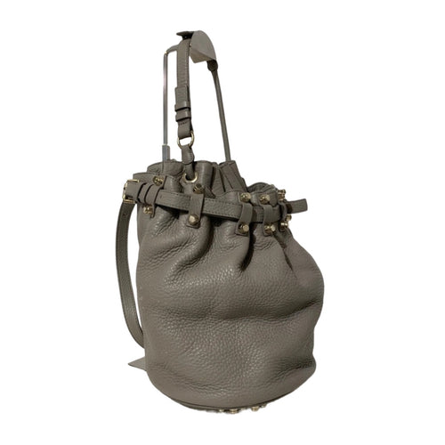 Large Pebbled Lambskin Grey Circular Tote