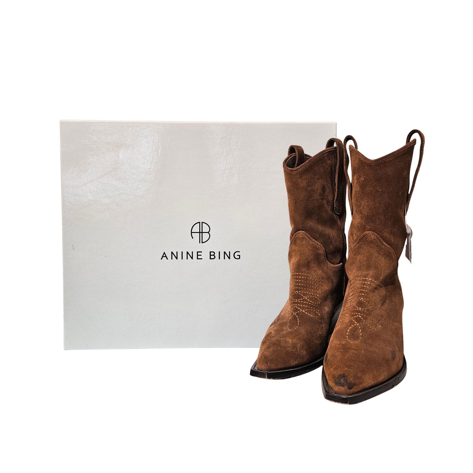 Mid Tania Boots in Toffee Suede 40