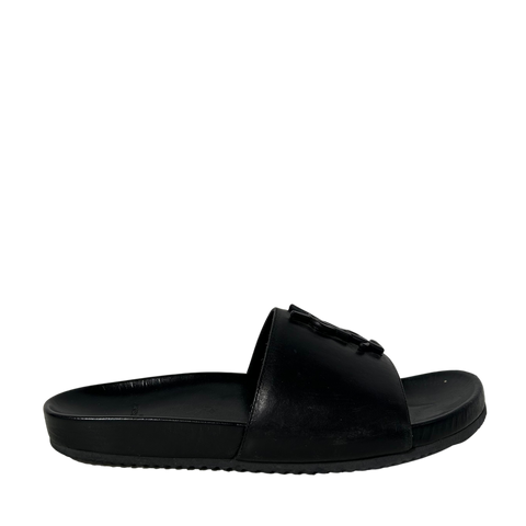 Black Suede Velcro Chunk Heel 39