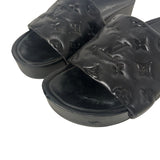 Lambskin Embossed Monogram Jumbo Flatform Mule Sandals 40