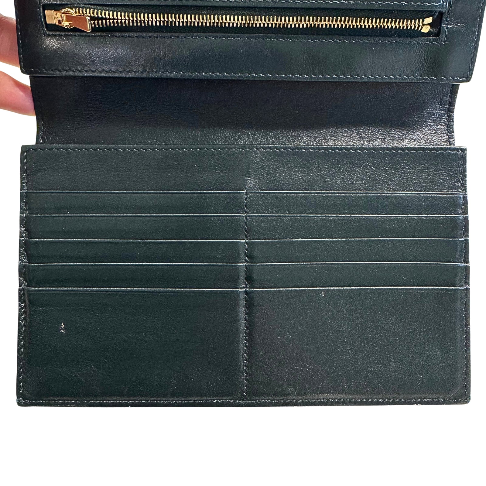 Large Strap Wallet in Grained Calfskin