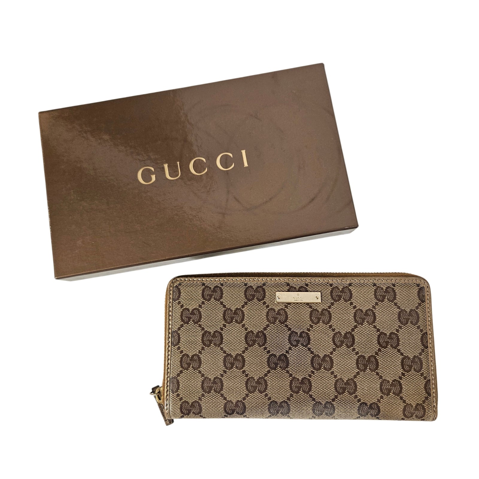 GG Canvas Zip Around Wallet