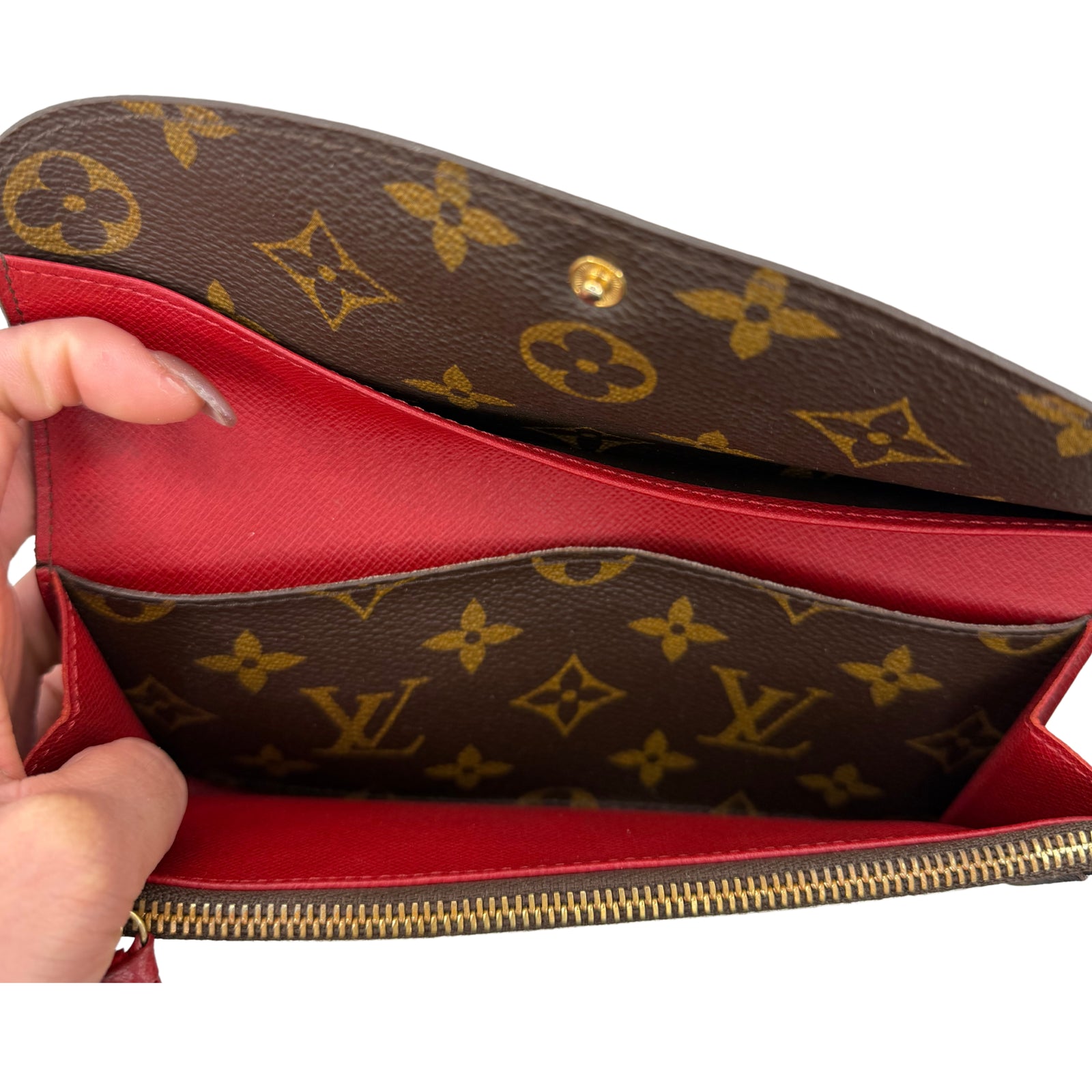 Monogram Emilie Wallet Red