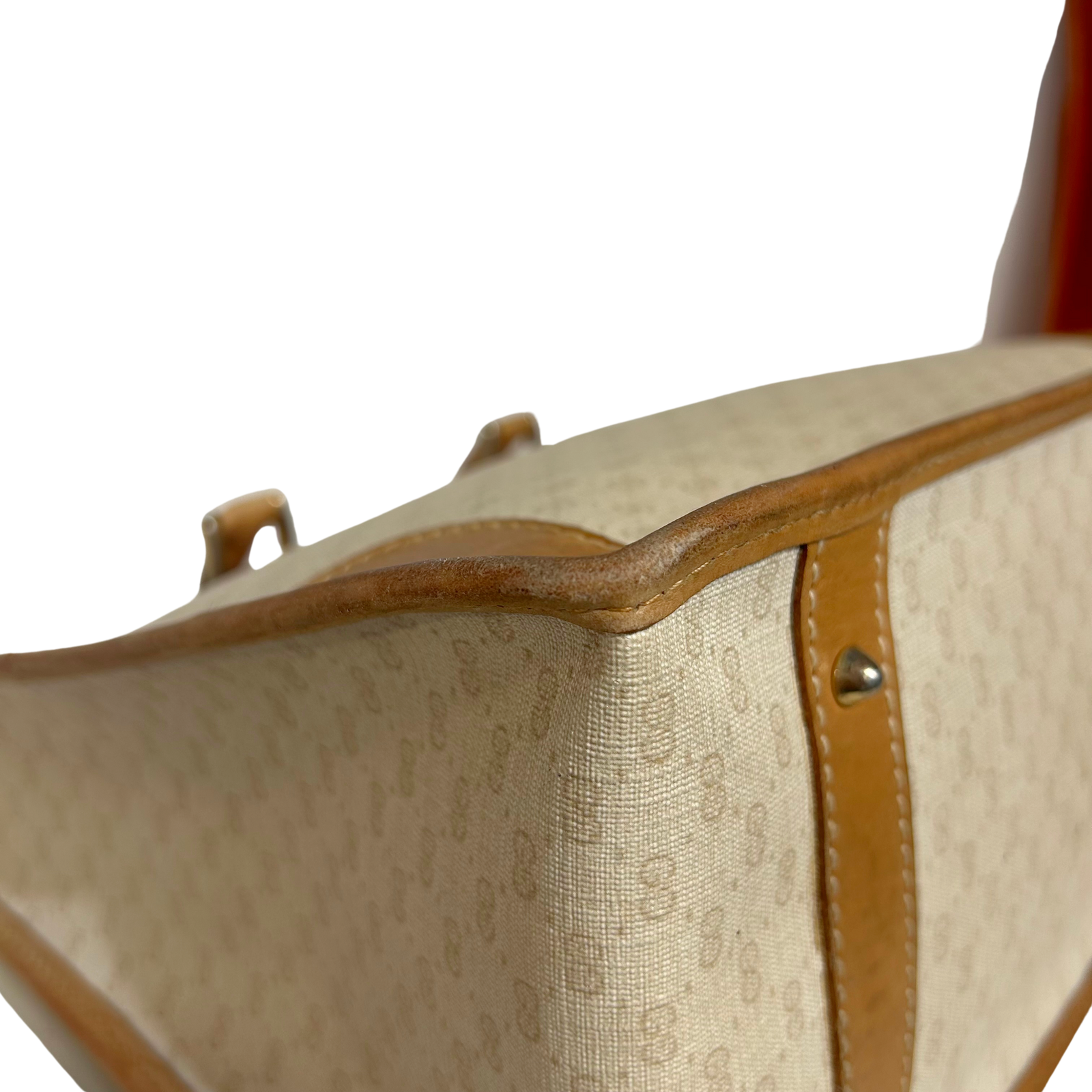 Vintage Leather-Trimmed GG Tote