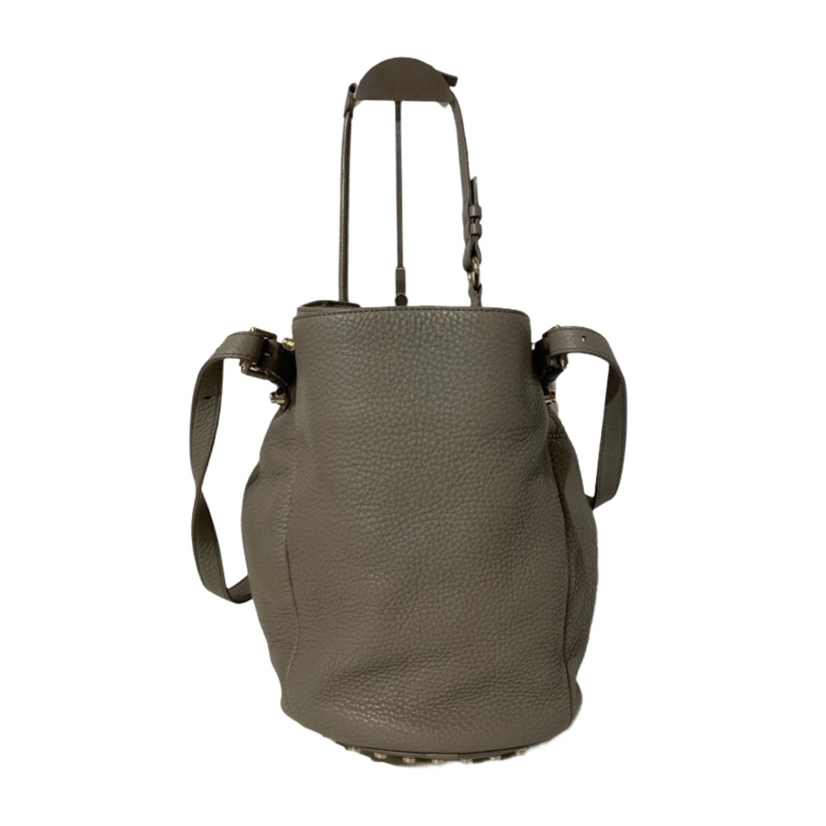 Large Pebbled Lambskin Grey Circular Tote