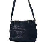 Dark Blue Crossbody with Gold Zipper Embellishments