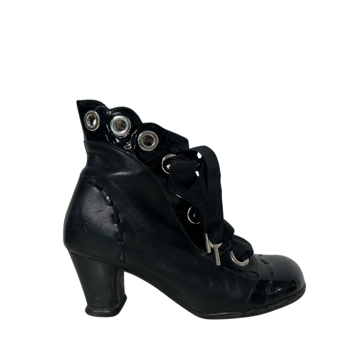 Black Chunk Heel Ankle Boot 7