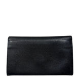 Saffiano Black Leather Logo Flap Wallet