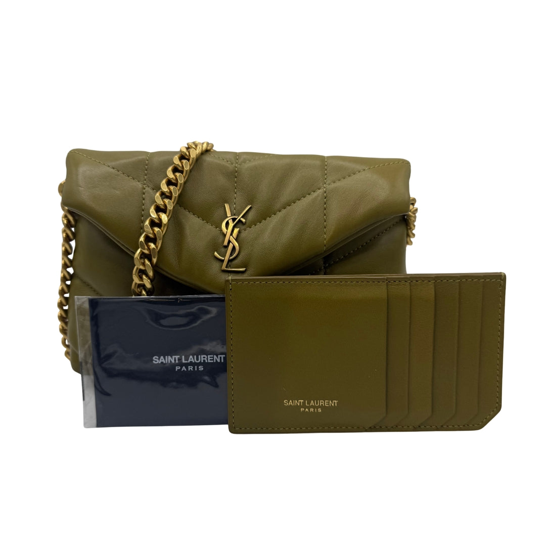 Lou Puffer Leather Clutch