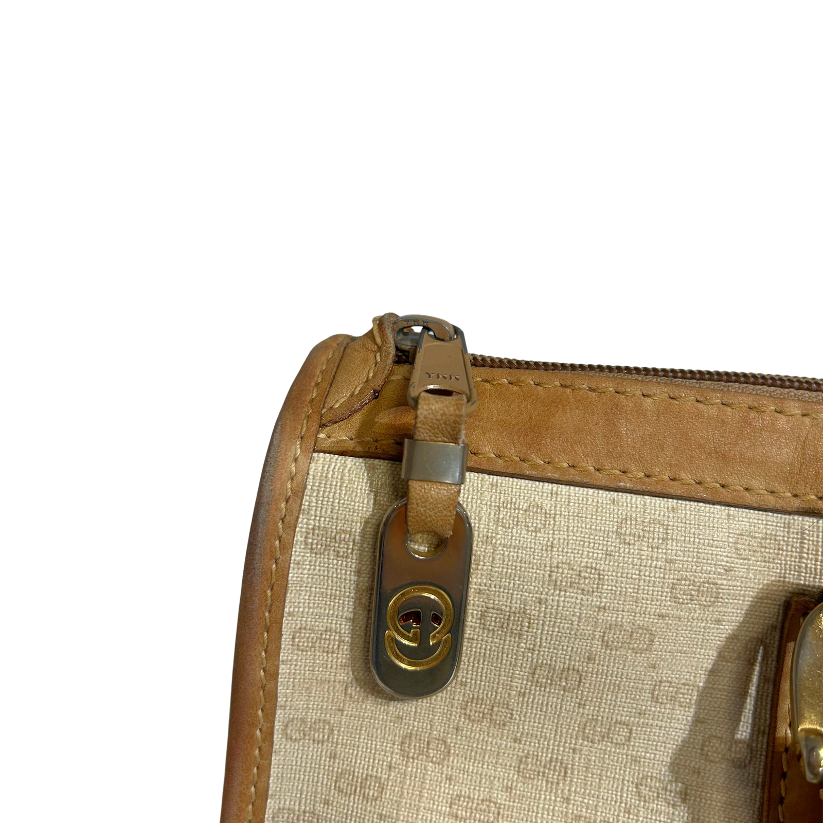 Vintage Leather-Trimmed GG Tote