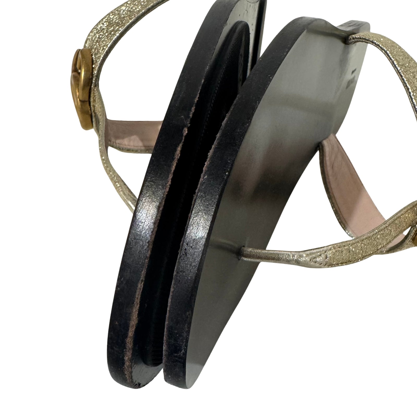 Metallic Marmont Leather Sandals 39.5