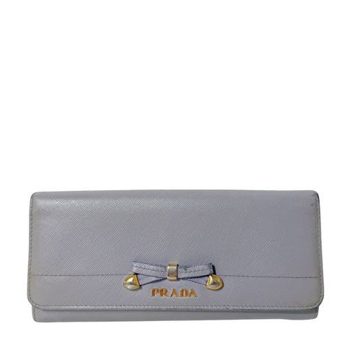 Saffiano Gray Bow Wallet