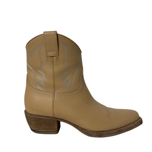 Western Ankle Boots in Nude 37.5