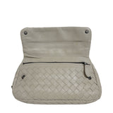 Nappa Intrecciato Small Chain Crossbody Light Grey