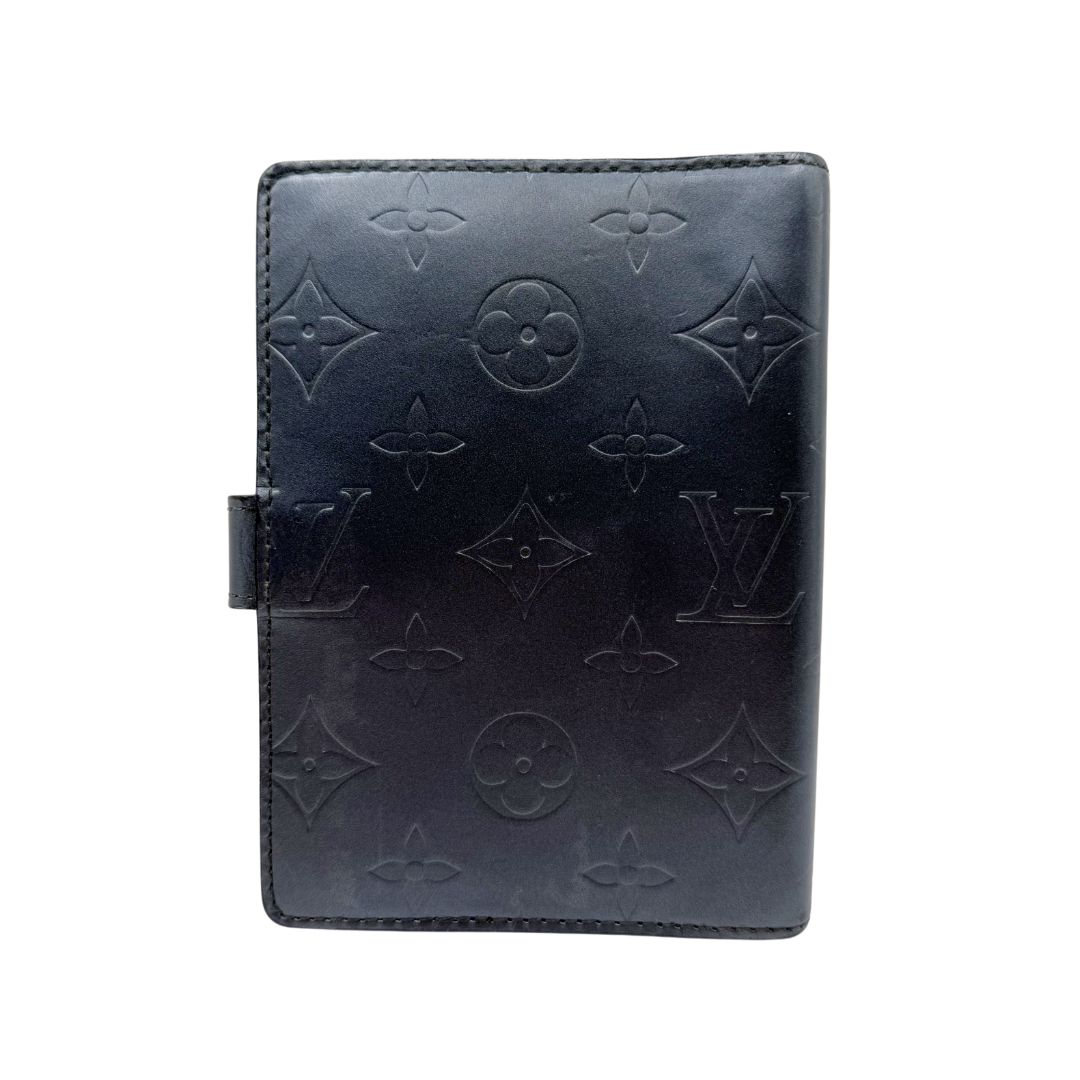 Blue Monogram Medium Ring Agenda Cover