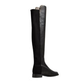 Black Leather 5050 Over the Knee Boot 36