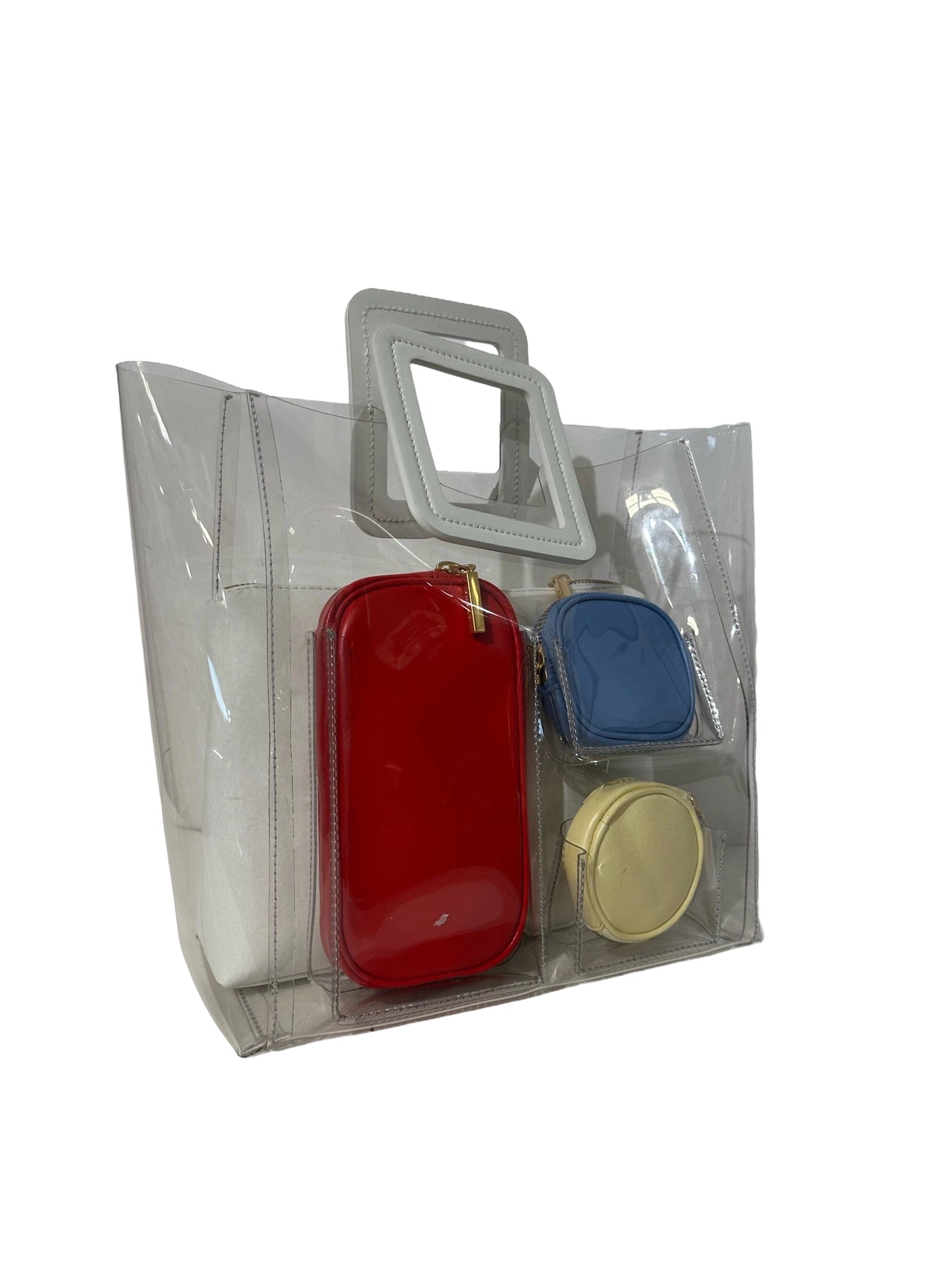 Clear Tote w Multi-Color Removable Compartment