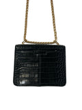 Black Alligator Emboss Print Crossbody