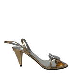 Rose Gold with Silver Bow Strap Heels 41
