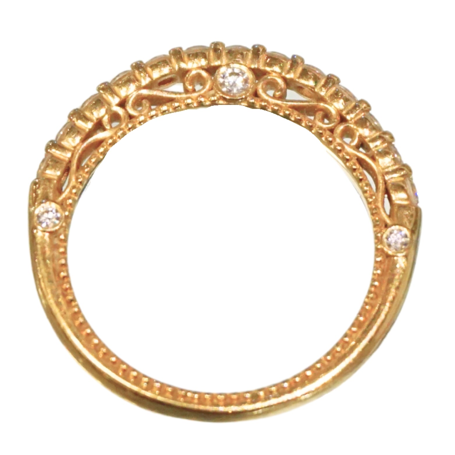 18K Yellow Gold  Half Eternity Ring