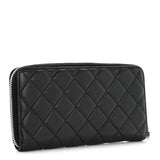 Lambskin Quilted Zip Around Wallet