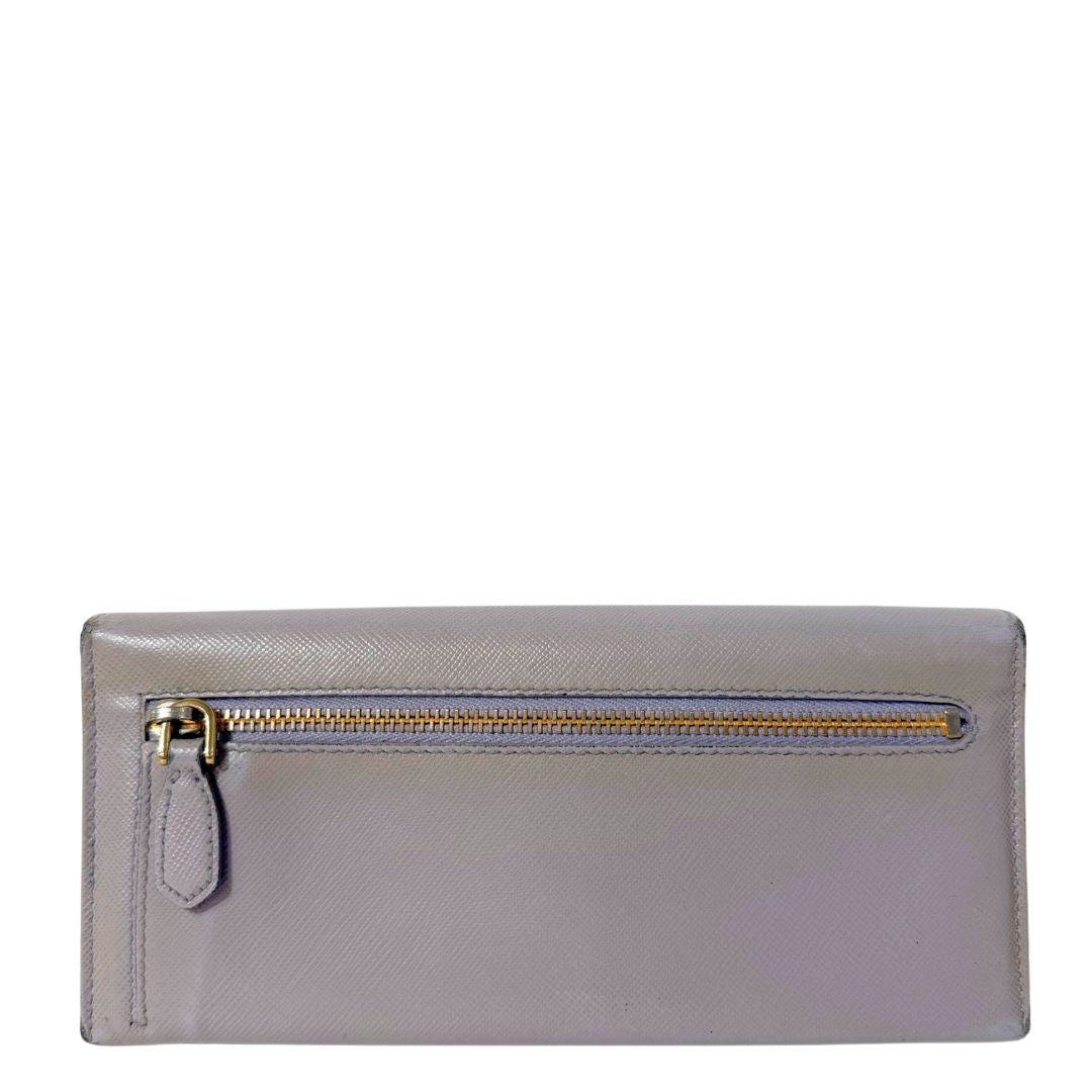 Saffiano Gray Bow Wallet