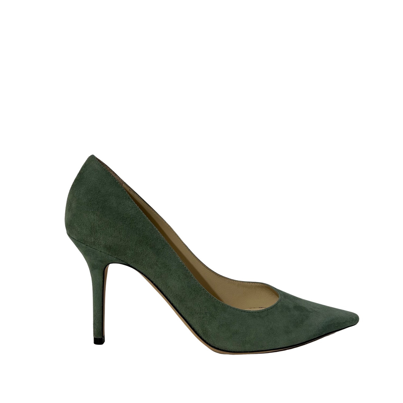 Sage Green Suede Heels 38 Loom Magpie Boutique