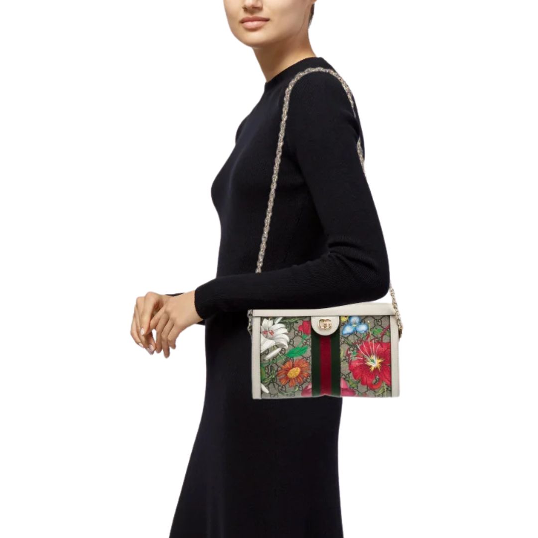 GG Supreme Flora Small Ophidia Chain Bag