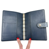 Blue Monogram Medium Ring Agenda Cover