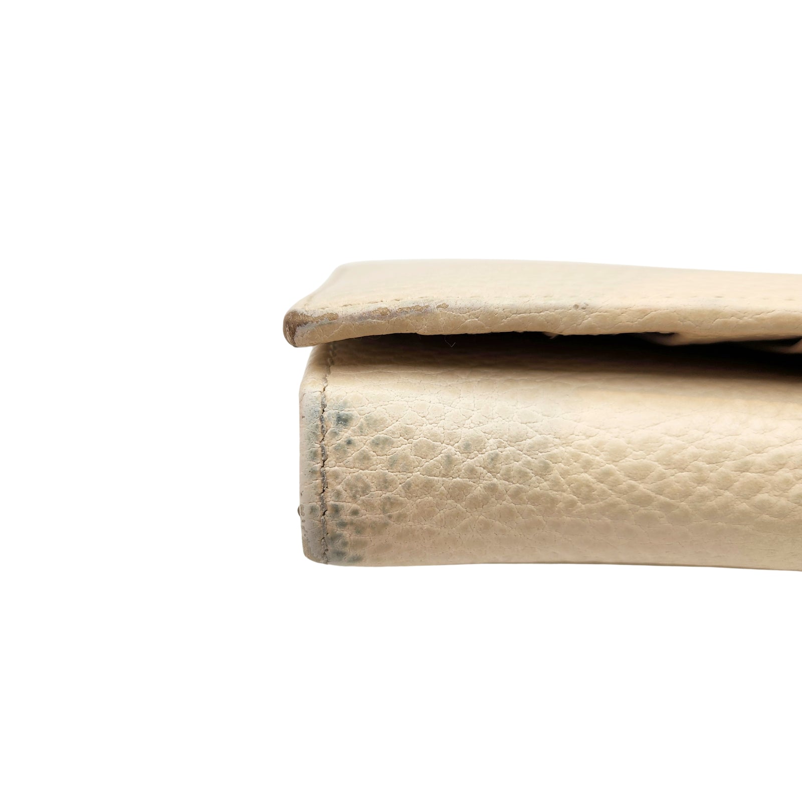 Leather Continental Long Wallet in Ivory