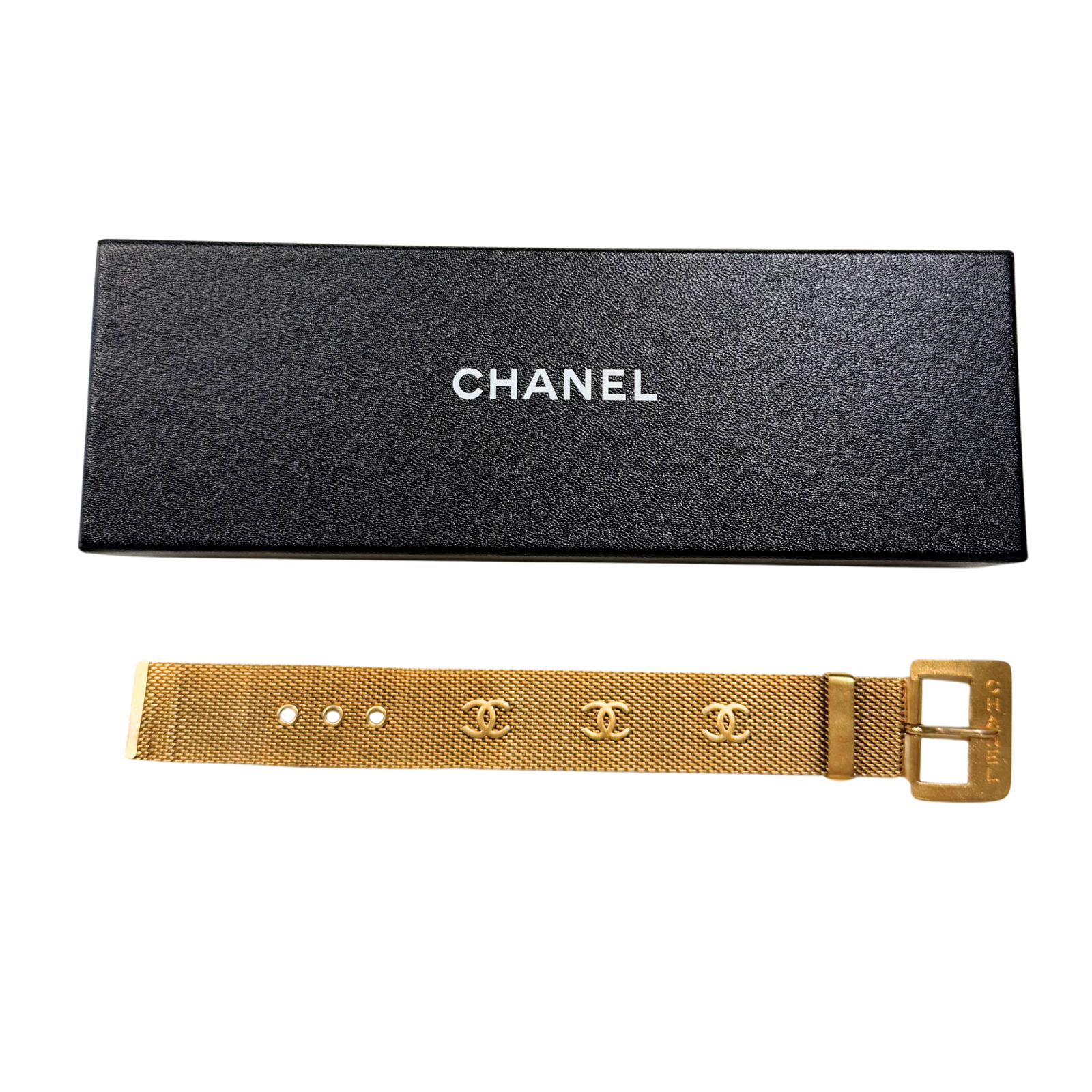 Rare Vintage Gold CC Mesh Belt Bracelet