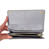 Saffiano Gray Bow Wallet