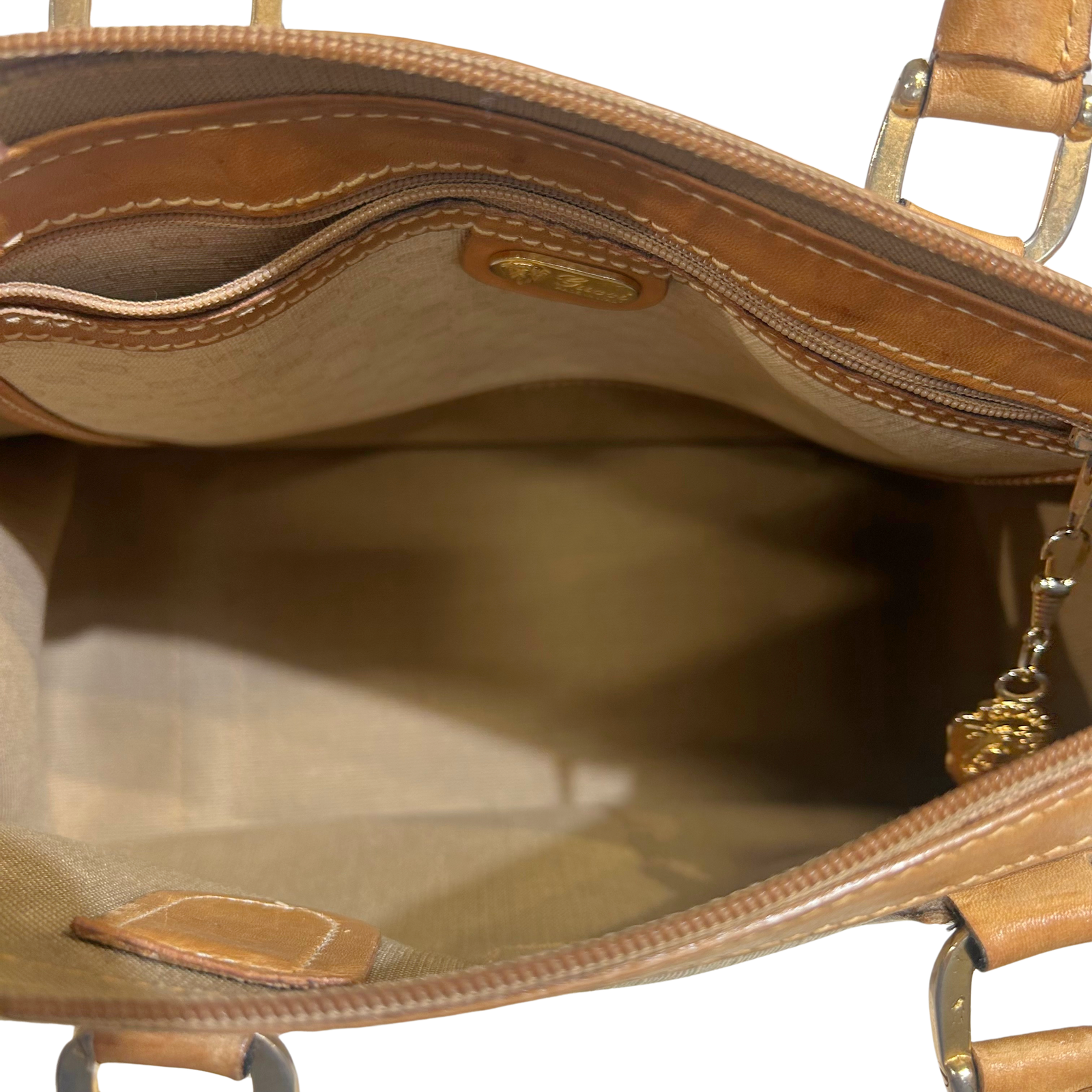 Vintage Leather-Trimmed GG Tote