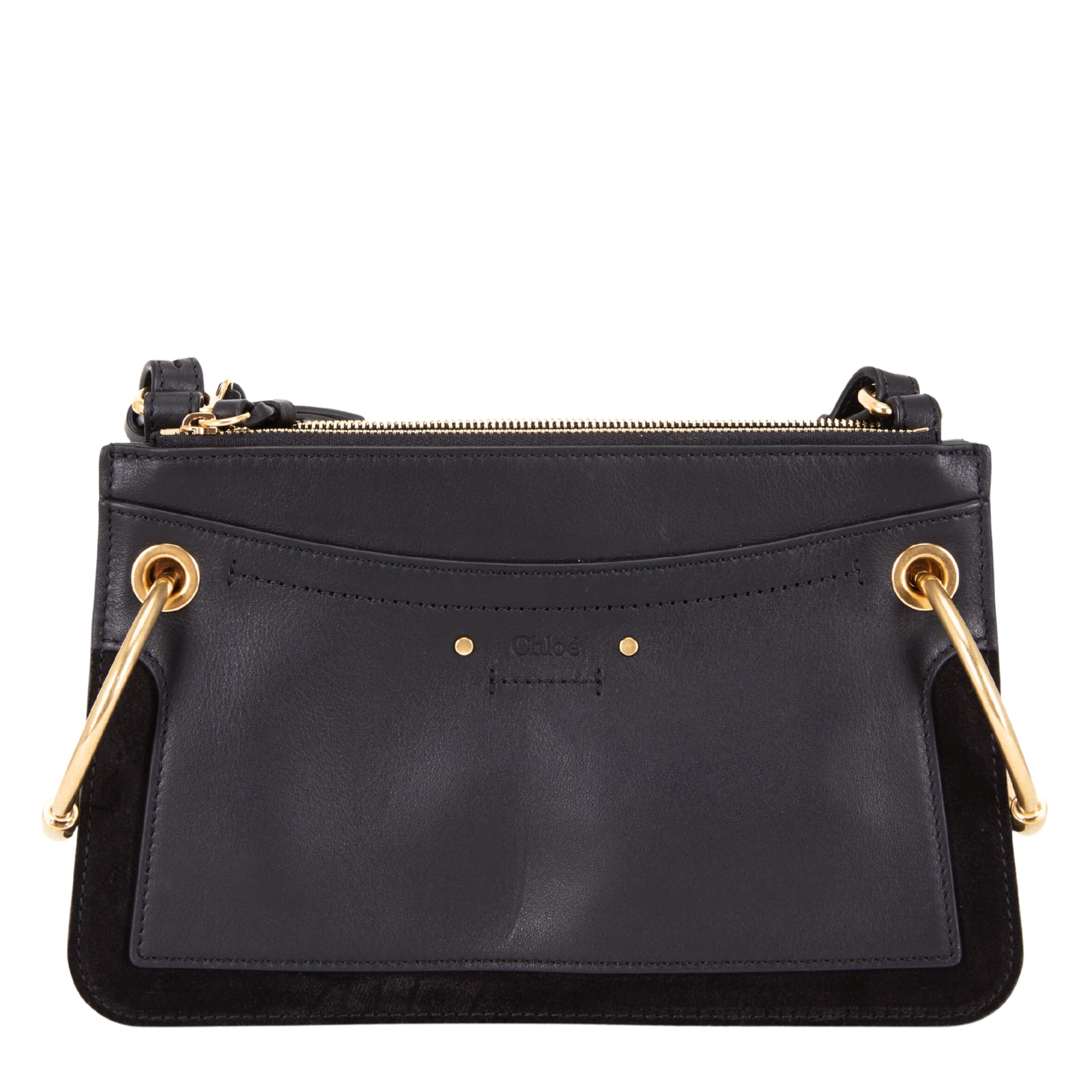 Roy Black Leather & Suede Small Crossbody