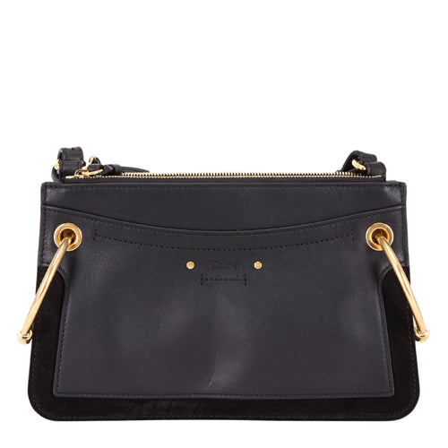 Roy Black Leather & Suede Small Crossbody