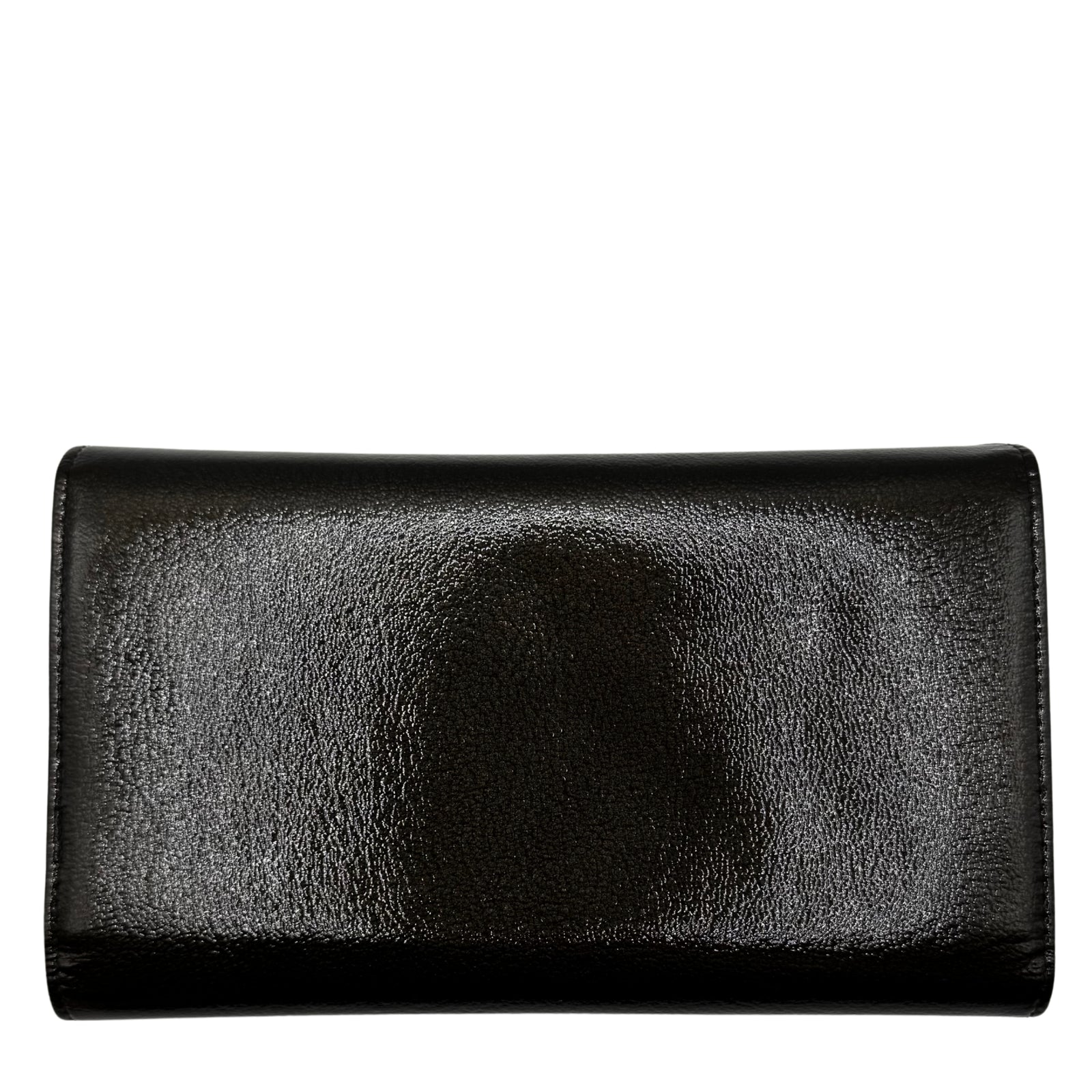 Patent Leather Brown Trifold Wallet