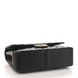 Lambskin Quilted Jumbo Double Flap Black