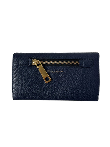 Blue Saffiano Long Flap Wallet