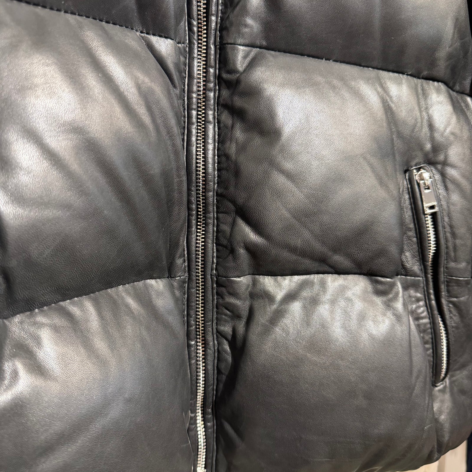 Lamb Leather Puffer Jacket