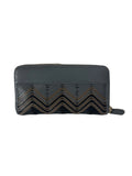Grey, Black & Brown Texture Zip Wallet