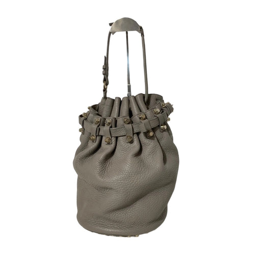 Large Pebbled Lambskin Grey Circular Tote