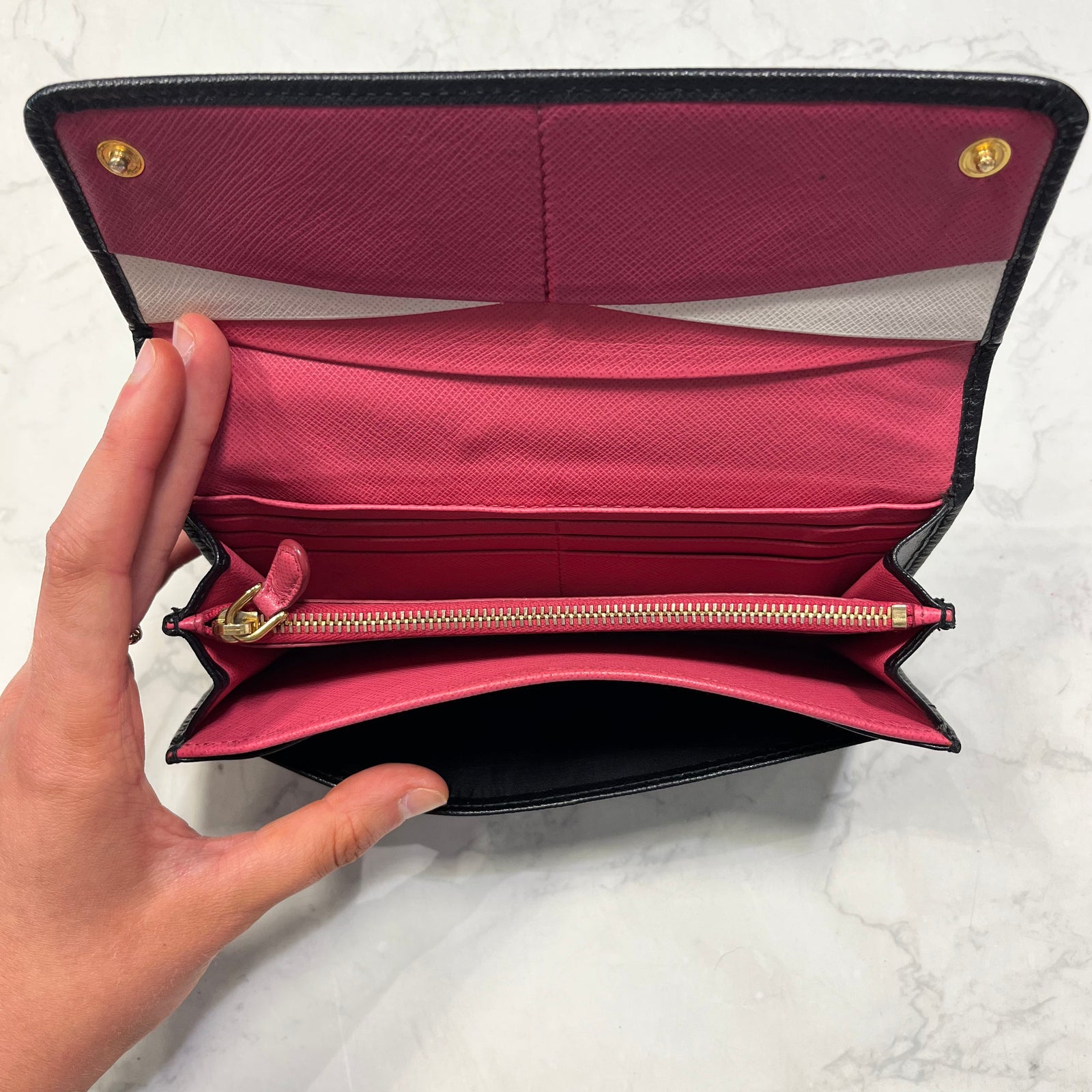 Saffiano Metal Continental Flap Wallet
