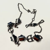 Crystal Necklace in Gunmetal Finish