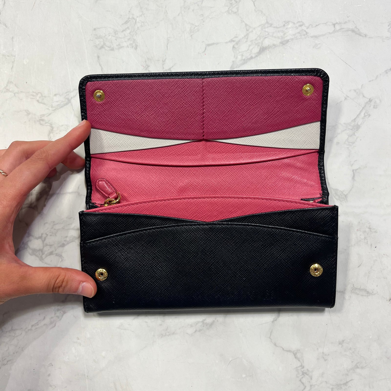 Saffiano Metal Continental Flap Wallet