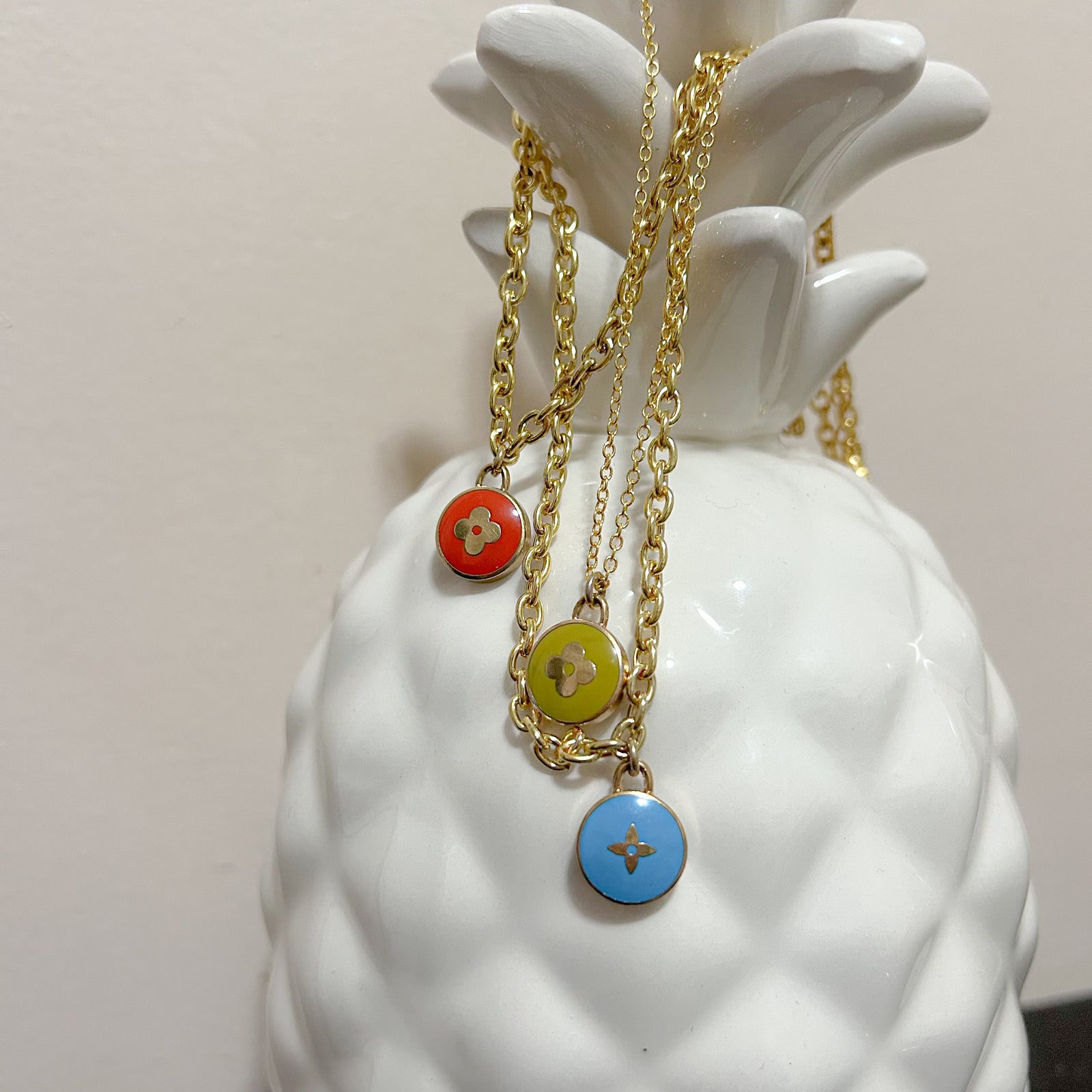 Repurposed Pendant Colored Necklace