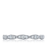 Platinum Sculpted Crescent Marquise Design Diamond Wedding Band
