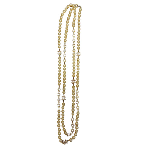 Vintage Pearl CC Long Necklace