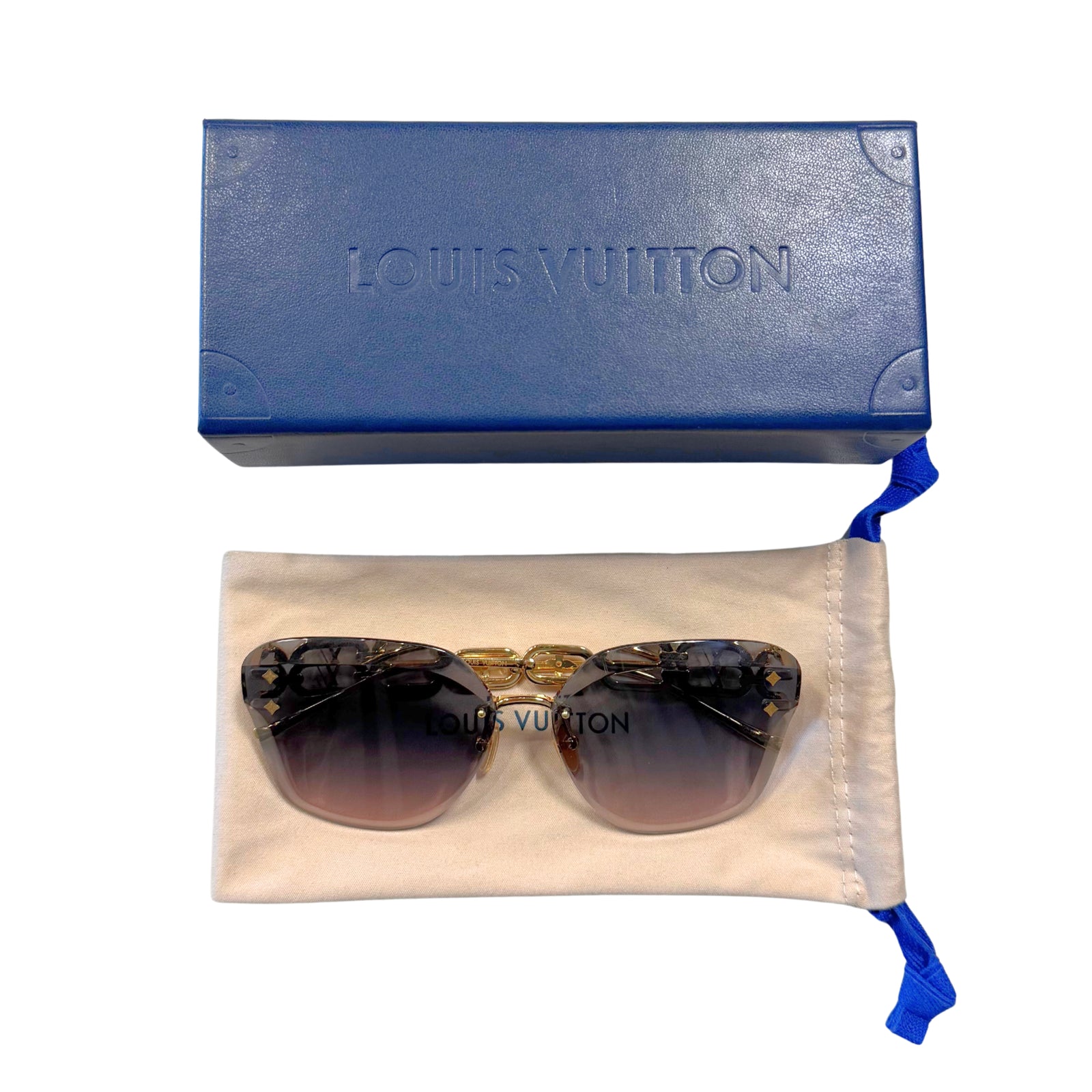 Jewel Cat Eye Sunglasses in Gradient Blue