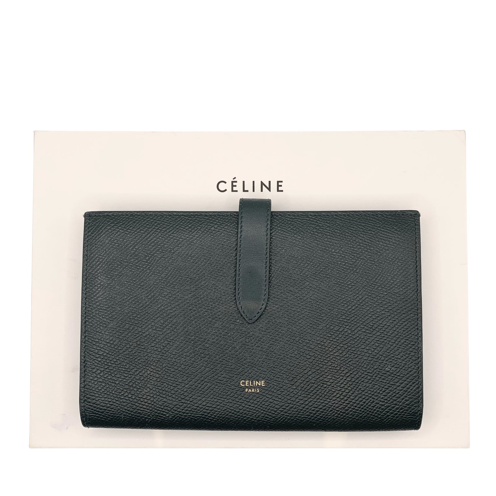 Large Strap Wallet in Grained Calfskin